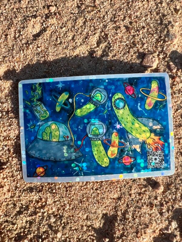 Pickle Galaxy Holographic sticker
