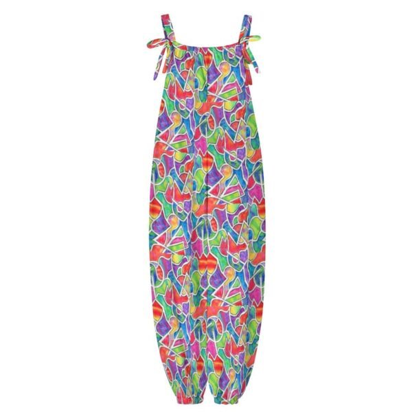 Easter Egg Stained Glass Baggy Suspender Jumpsuit - Image 2