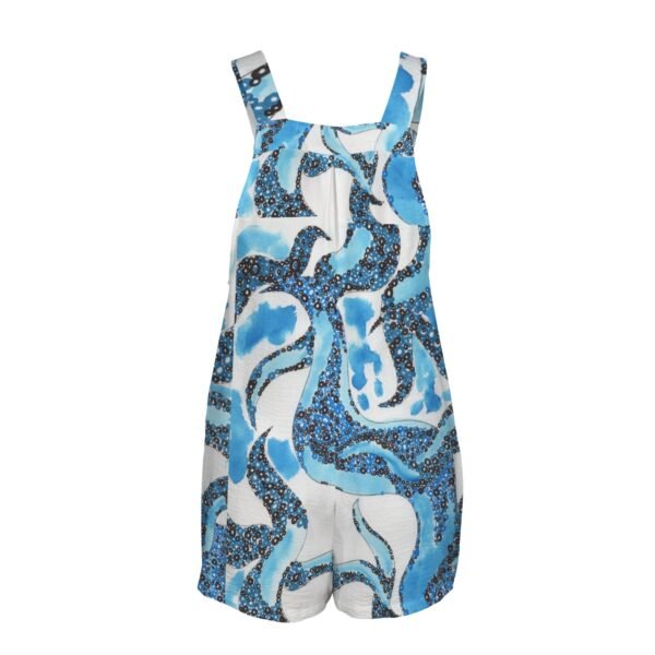 Ocean Breeze Large print Pocket Bib Short Romper - Image 5