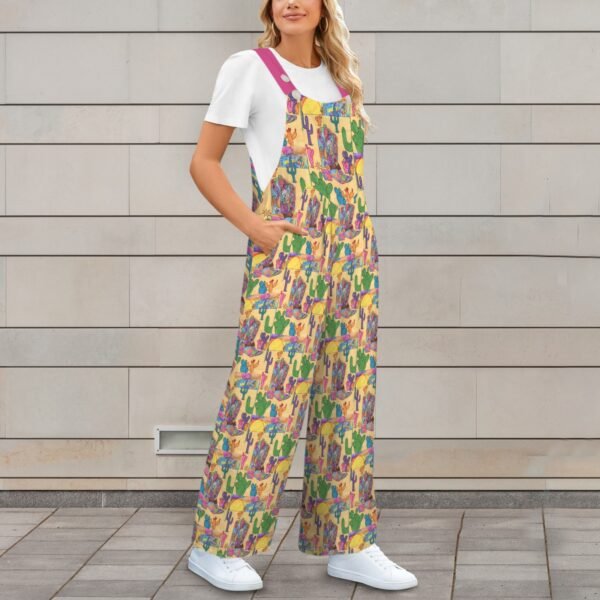 Texas Sunset Pocket Wide Leg Bib Jumpsuit - Image 2