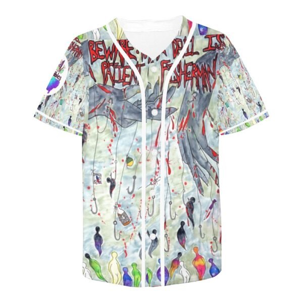 Beware The Devil Is A Patient Fisherman All Over Print Baseball Jersey (T50) - Image 4
