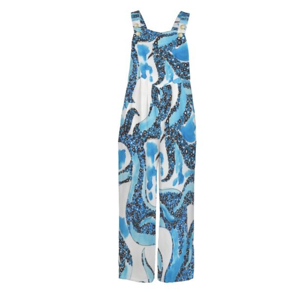 Ocean Breeze large print Pocket Wide Leg Bib Jumpsuit - Image 4