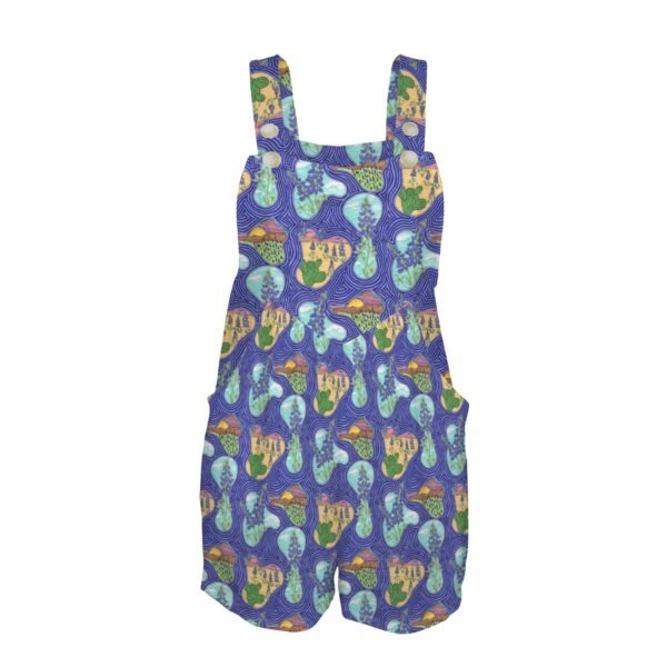 Texas Blue Bonnets Pocket Bib Short Romper - Image 4
