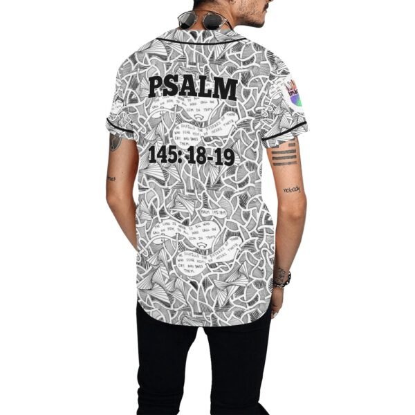 Psalm 145: 18-19 All Over Print Baseball Jersey (T50) - Image 2