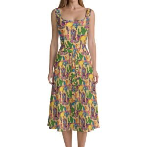 Texas Sunsets Tie Waist Sleeveless Dress