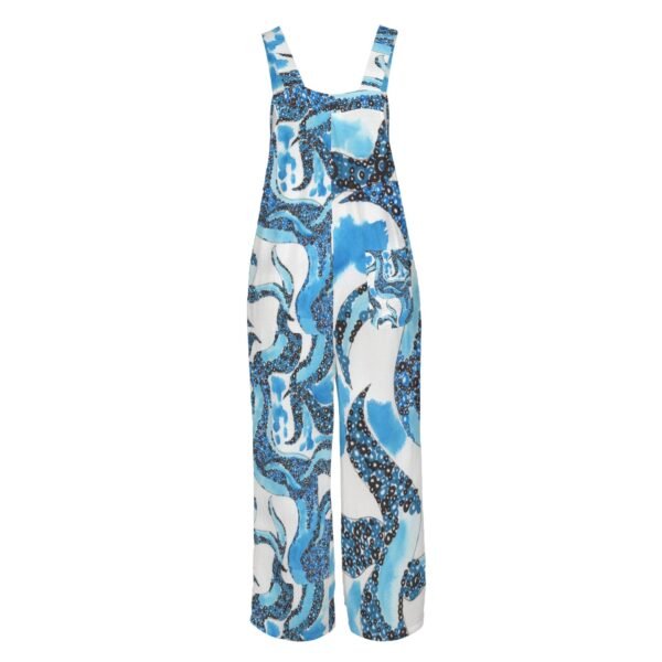 Ocean Breeze large print Pocket Wide Leg Bib Jumpsuit - Image 5