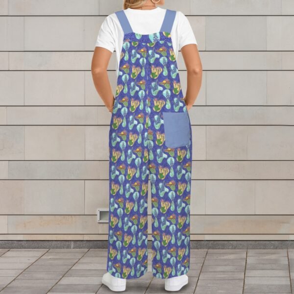Texas Blue Bonnets Pocket Wide Leg Bib Jumpsuit - Image 3