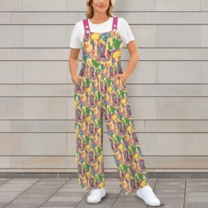 Texas Sunset Pocket Wide Leg Bib Jumpsuit