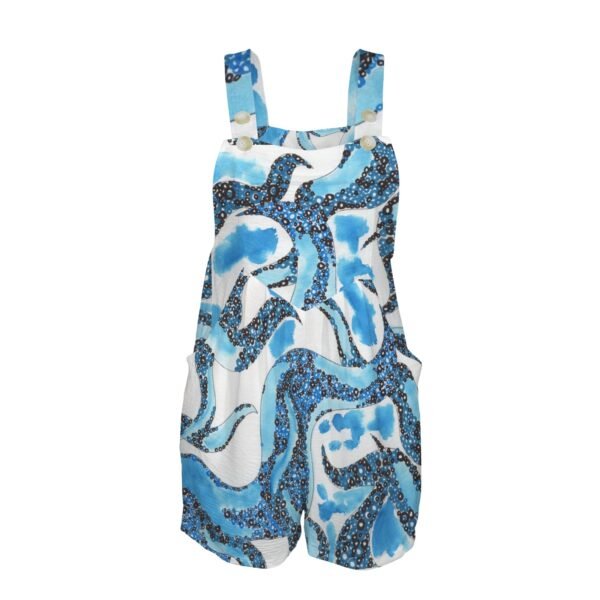 Ocean Breeze Large print Pocket Bib Short Romper - Image 4