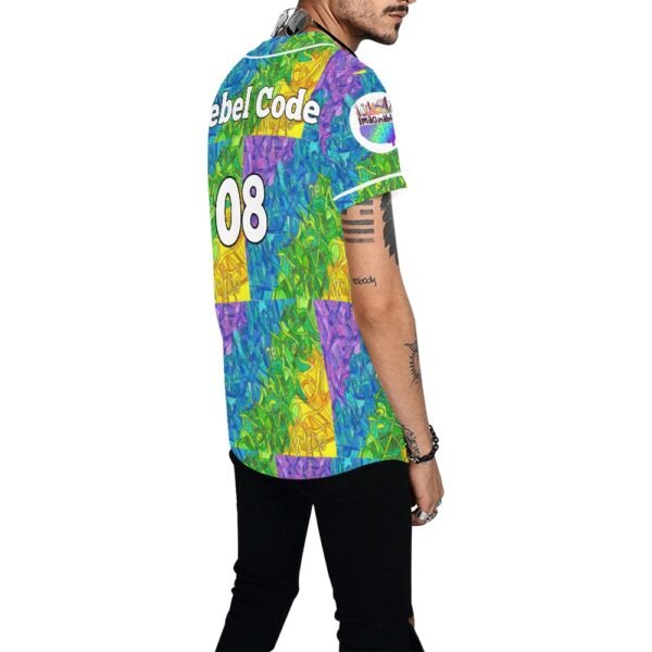 Rebel Code All Over Print Baseball Jersey (T50) - Image 3