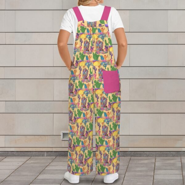 Texas Sunset Pocket Wide Leg Bib Jumpsuit - Image 3