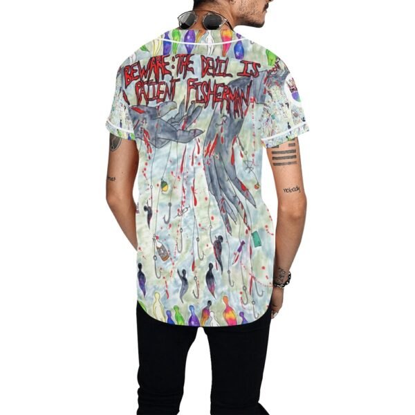 Beware The Devil Is A Patient Fisherman All Over Print Baseball Jersey (T50) - Image 2