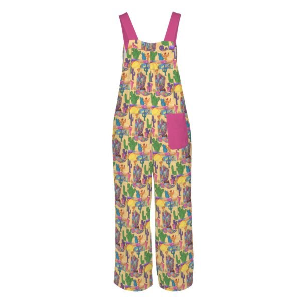 Texas Sunset Pocket Wide Leg Bib Jumpsuit - Image 5