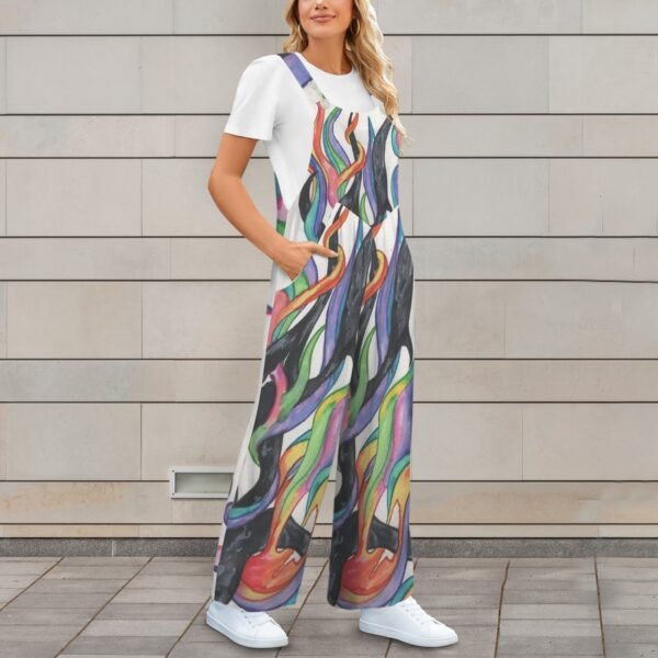 Light Prevails Pocket Wide Leg Bib Jumpsuit - Image 2