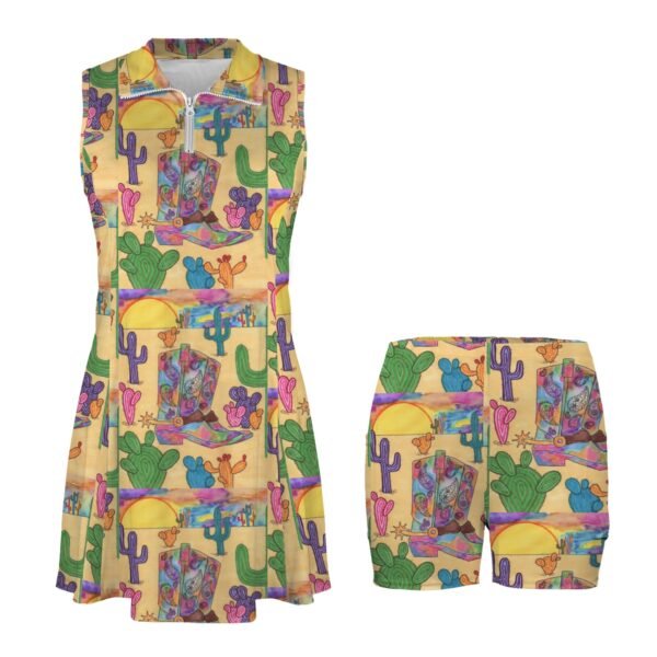 Texas Sunset Custom Sleeveless Sport Dress with Pockets - Image 4