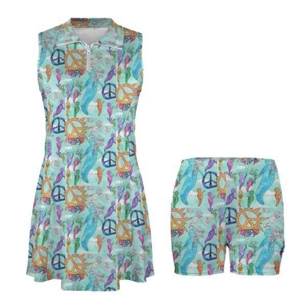 Peace Comes From Within Custom Sleeveless Sport Dress with Pockets - Image 4