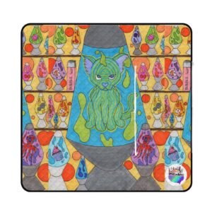 Lava Lamp Cat Zipper Picnic Mat