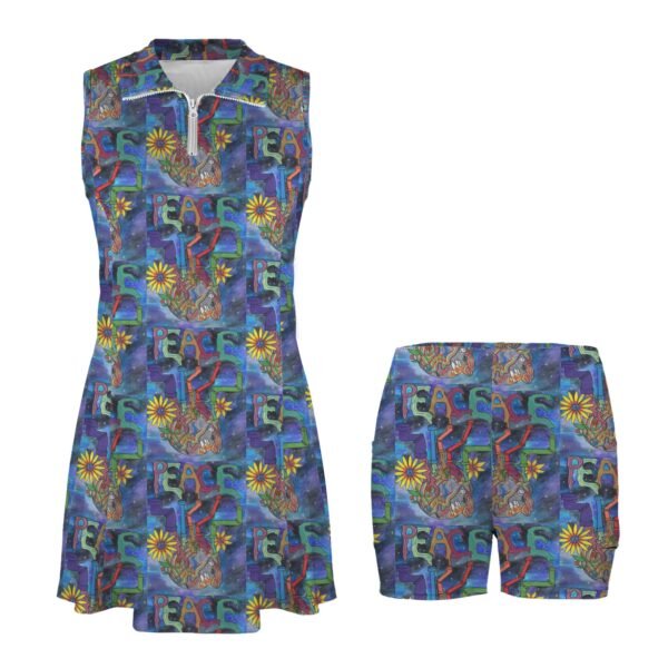 peace Overcomes Custom Sleeveless Sport Dress with Pockets - Image 4