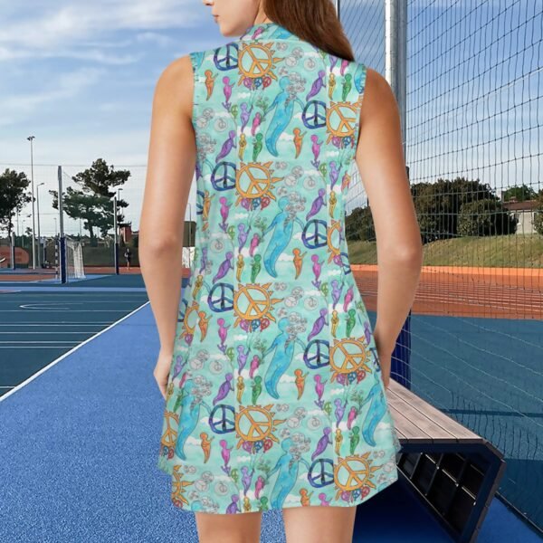 Peace Comes From Within Custom Sleeveless Sport Dress with Pockets - Image 3