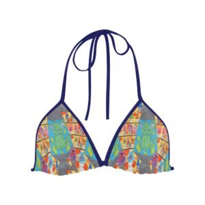 Cat Lava Lamp Bikini Swimsuit Top (Model S01)