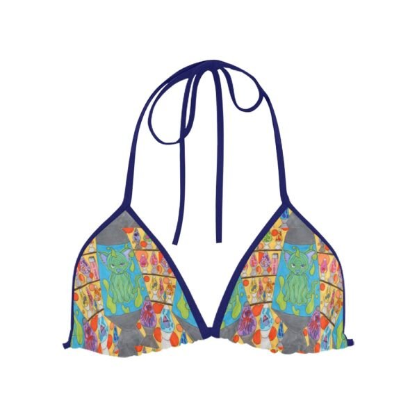 Cat Lava Lamp Bikini Swimsuit Top (Model S01)
