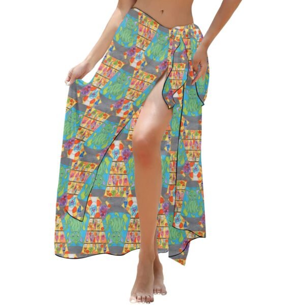 Cat Lava Lamp Long Beach Sarong Wrap