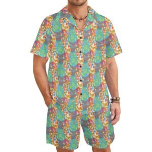 Cat Lava Lamp Men's Shirt and Shorts Outfit (Model Sets 26)