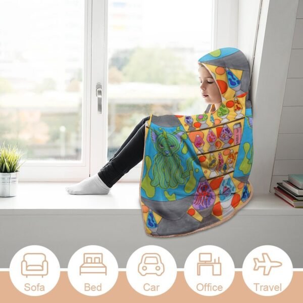 Lava Lamp Cat Hooded Blanket 60" x 80" - Image 3