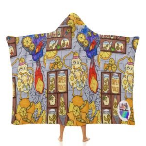 Lemon Gremlin Hooded Blanket 60"×80"
