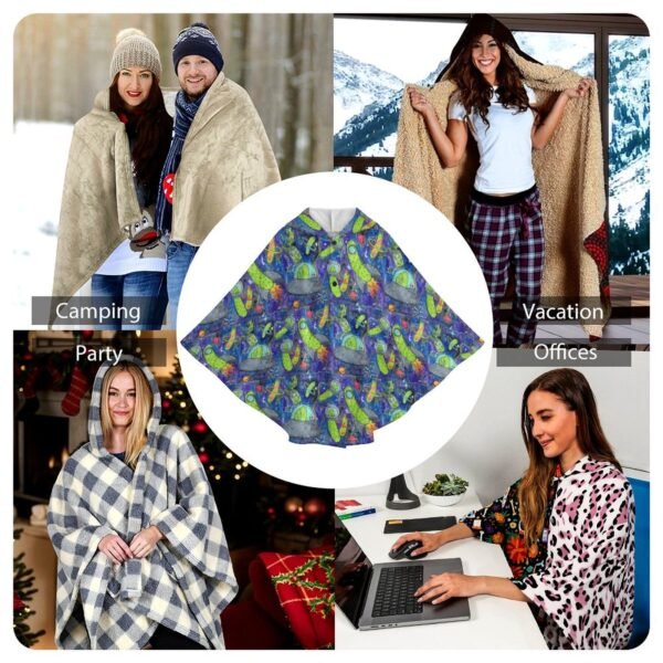 Pickle Galaxy Fleece Hooded Cape for Adults - Image 3