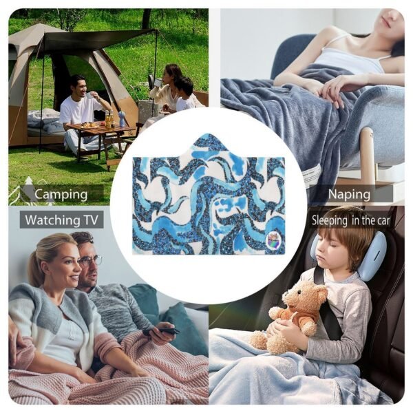 Ocean Breeze Hooded Blanket 60" ×80" - Image 4