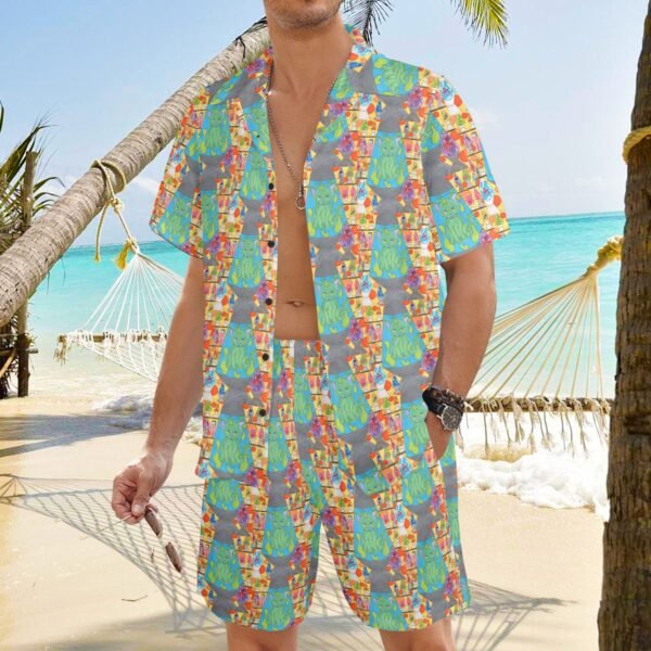 Cat Lava Lamp Men's Shirt and Shorts Outfit (Model Sets 26) - Image 2