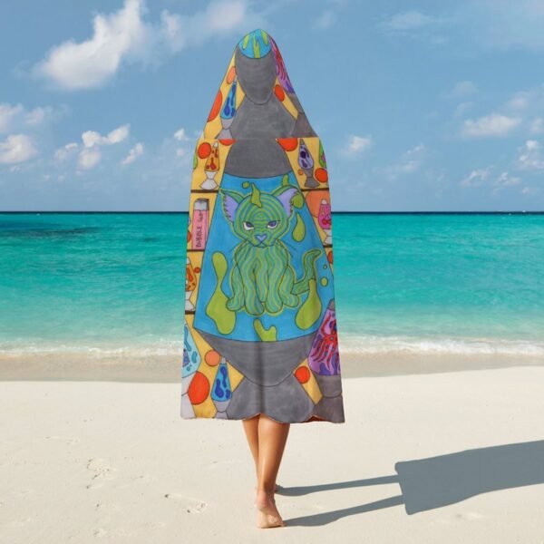 Lava Lamp Cat Hooded Blanket 60" x 80" - Image 2