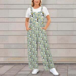 Moo-Shrooms Pocket Wide Leg Bib Jumpsuit