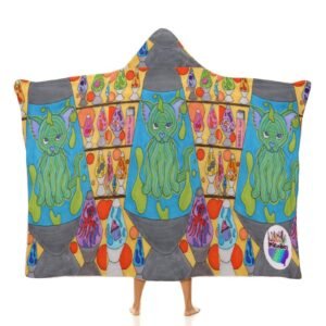 Lava Lamp Cat Hooded Blanket 60" x 80"