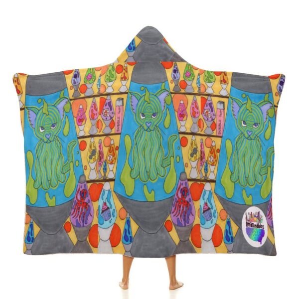 Lava Lamp Cat Hooded Blanket 60" x 80"