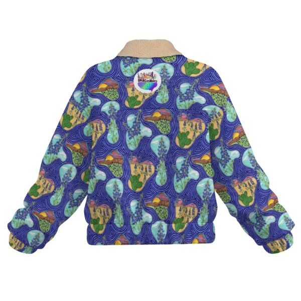 Texas Blue Bonnets Women's Patch Pocket Fleece Jacket - Image 3