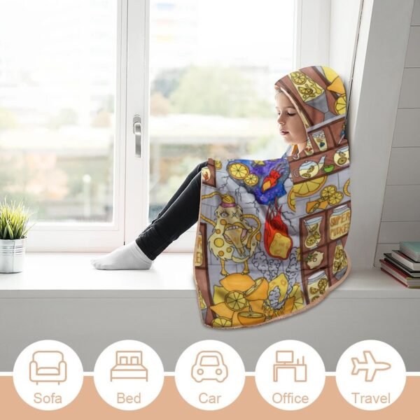 Lemon Gremlin Hooded Blanket 60"×80" - Image 3