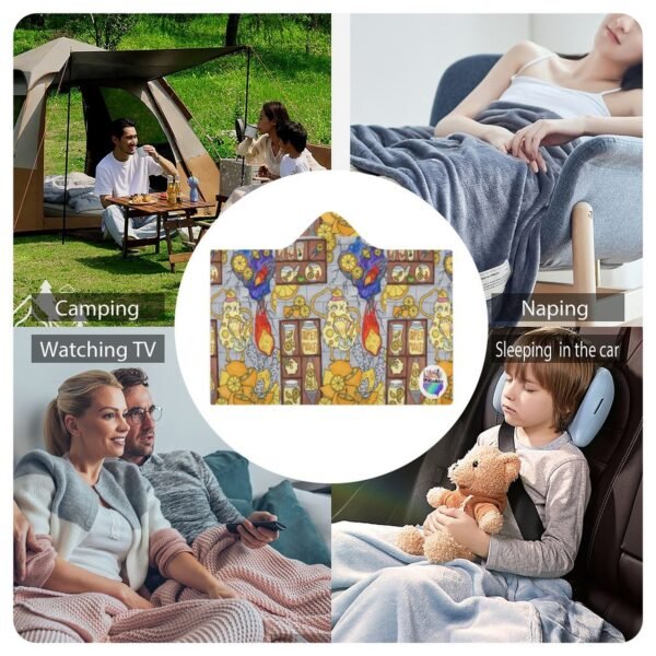 Lemon Gremlin Hooded Blanket 60"×80" - Image 4