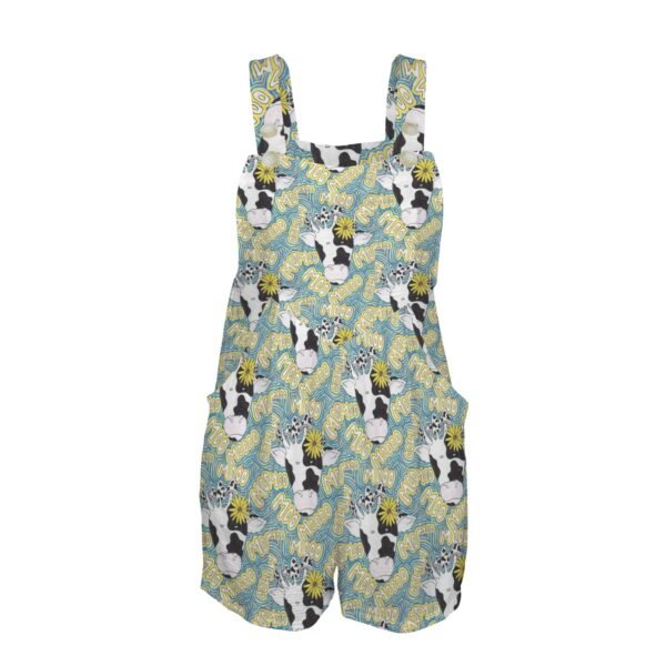 Moo-shrooms Pocket Bib Short Romper - Image 4