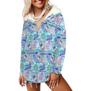 Winter Wonderland Quilt Women's Full Snap Fleece Jacket