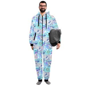 Winter wonderland Quilt Hooded Onesie Pajamas For Adults (Model Sets 23)