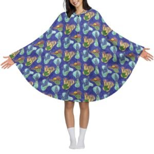 Texas Blue Bonnets Fleece Hooded Cape for Adults