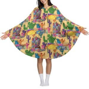 Texas Sunsets Fleece Hooded Cape for Adults