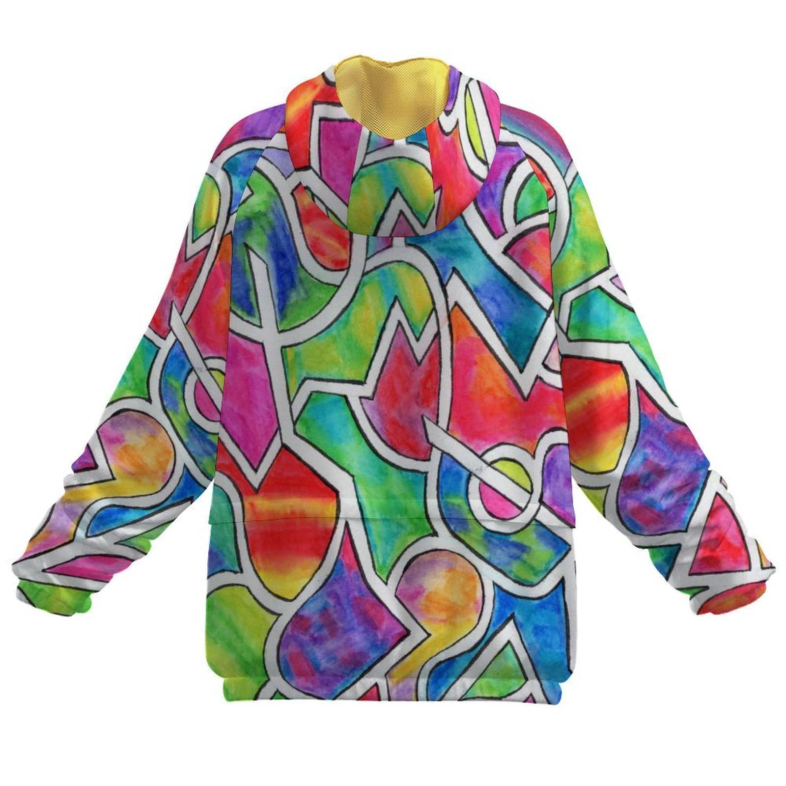 Easter Egg Stained Glass Women's Pullover Windbreaker - Image 3
