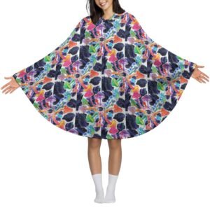 Psilocybin circle Fleece Hooded Cape for Adults