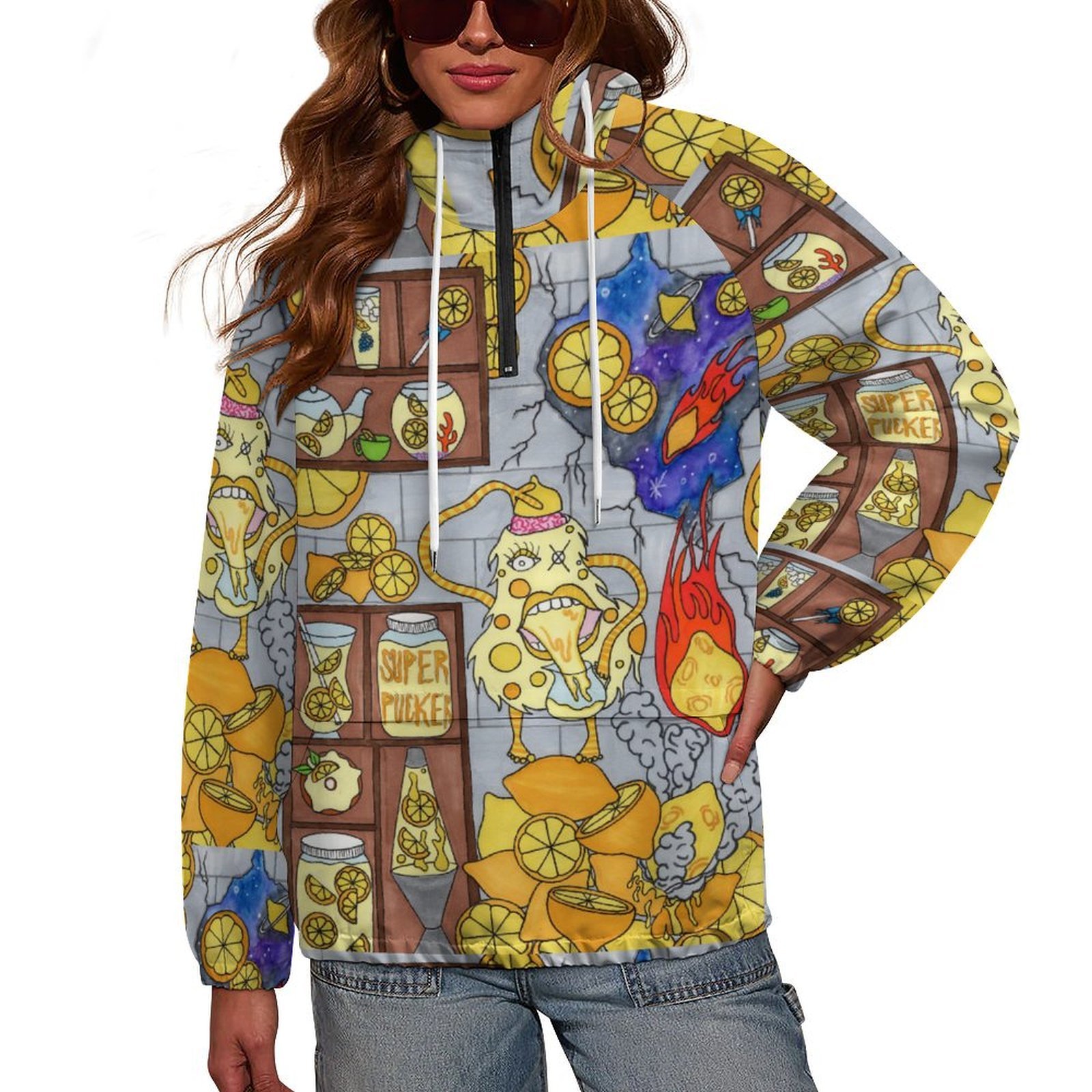 Lemon Gremlin Women's Pullover Windbreaker
