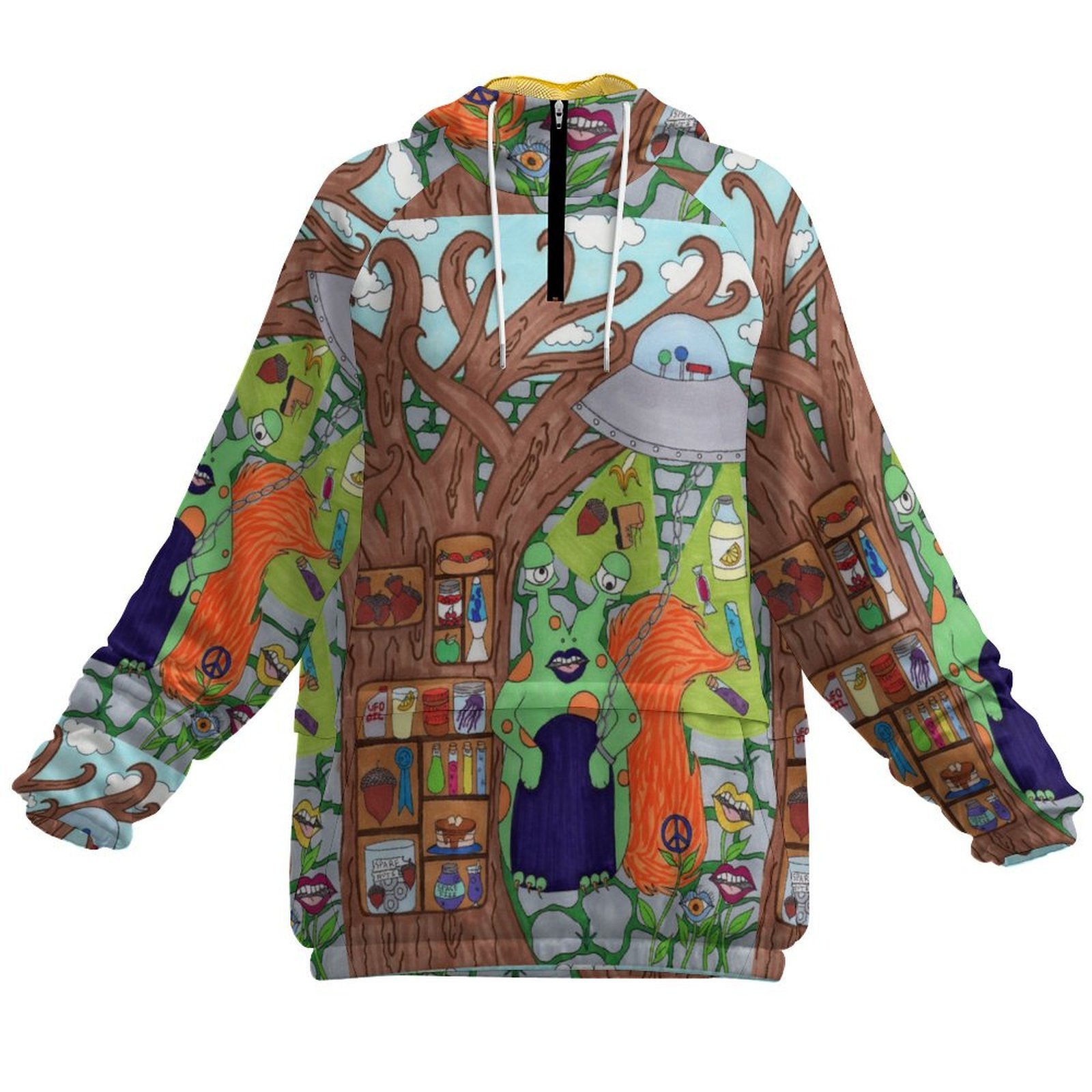 Squalien (Squirrel-Alien) Women's Pullover Windbreaker - Image 2
