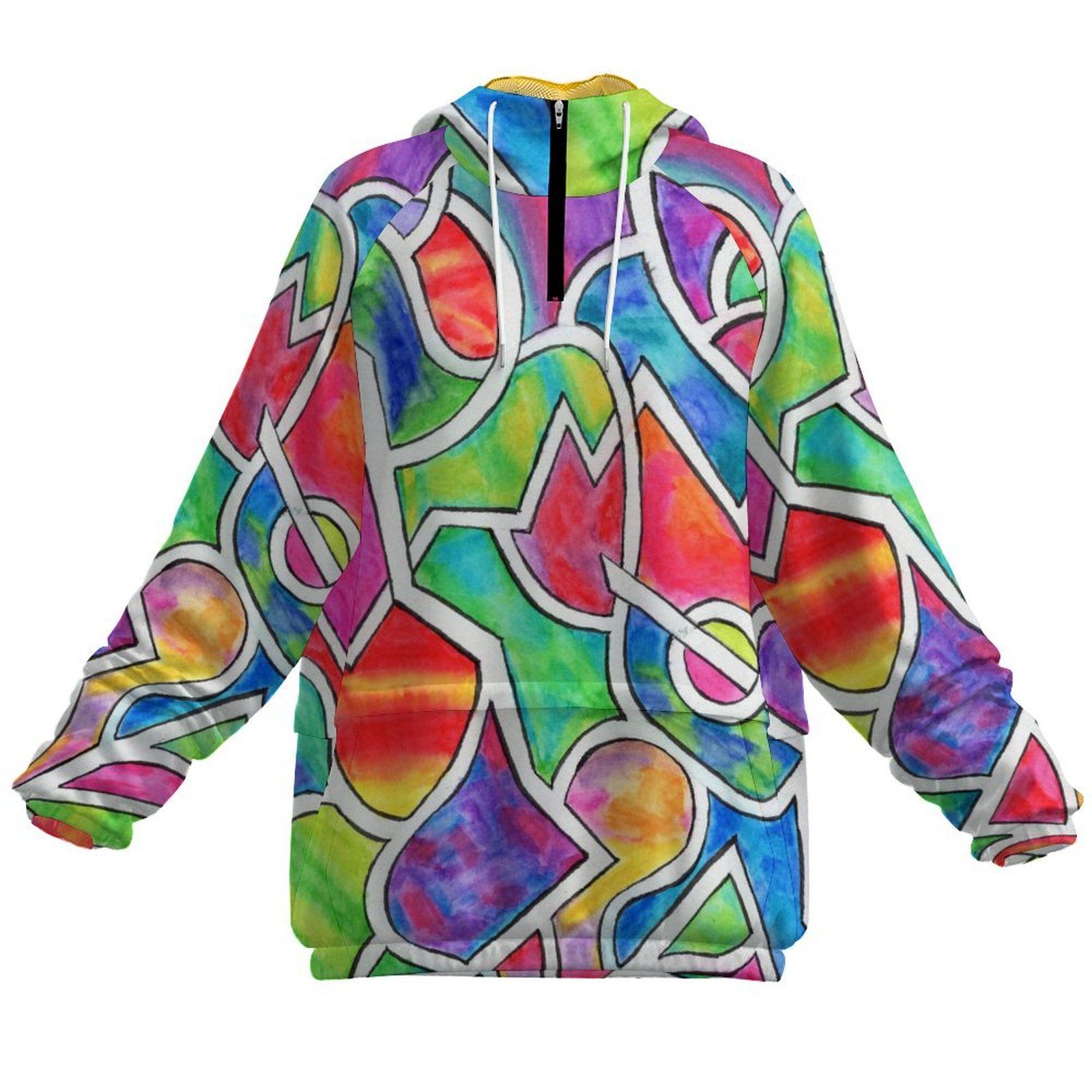Easter Egg Stained Glass Women's Pullover Windbreaker - Image 2