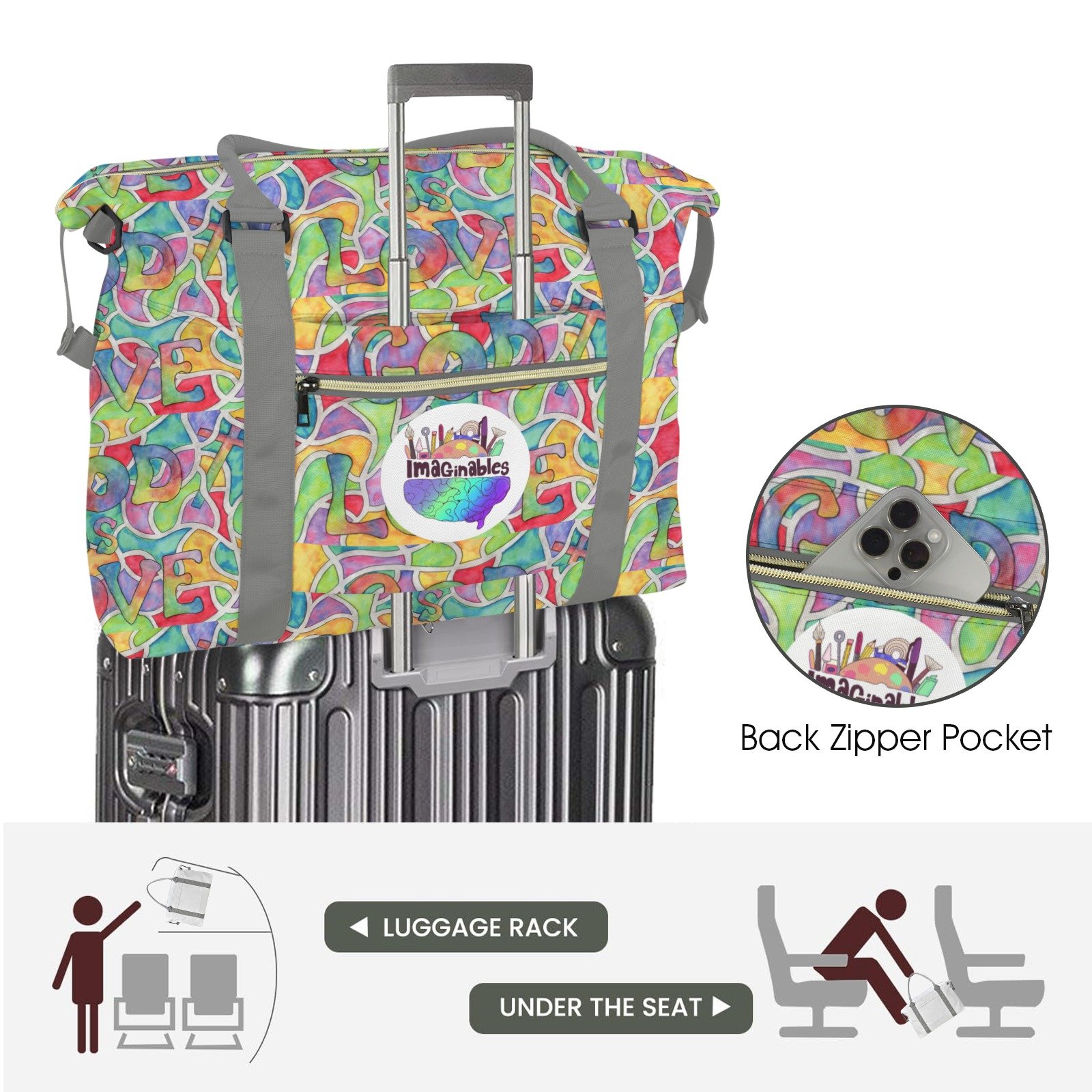 God Is Love Travel Bag with Luggage Sleeve (Model 1715) - Image 6